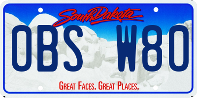 SD license plate 0BSW80