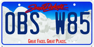 SD license plate 0BSW85