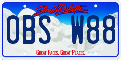 SD license plate 0BSW88
