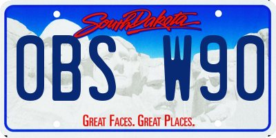SD license plate 0BSW90