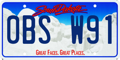 SD license plate 0BSW91