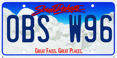 SD license plate 0BSW96