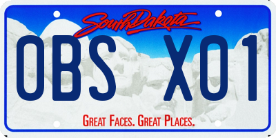 SD license plate 0BSX01