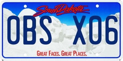 SD license plate 0BSX06