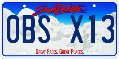 SD license plate 0BSX13