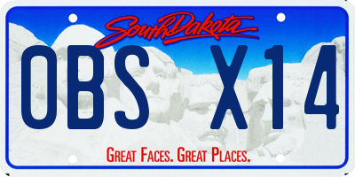 SD license plate 0BSX14