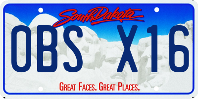 SD license plate 0BSX16