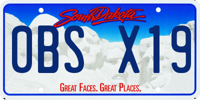 SD license plate 0BSX19