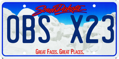 SD license plate 0BSX23