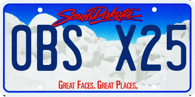 SD license plate 0BSX25