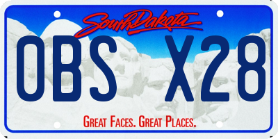 SD license plate 0BSX28