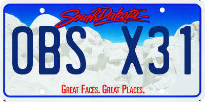 SD license plate 0BSX31
