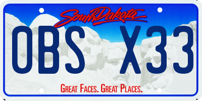 SD license plate 0BSX33
