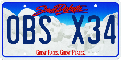 SD license plate 0BSX34