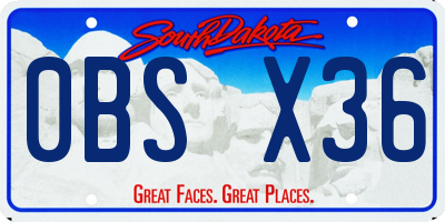 SD license plate 0BSX36