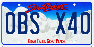 SD license plate 0BSX40