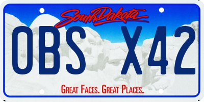 SD license plate 0BSX42