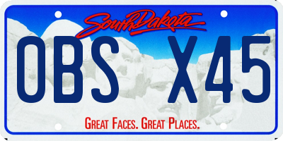 SD license plate 0BSX45