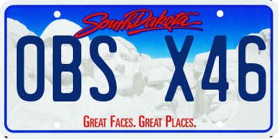 SD license plate 0BSX46