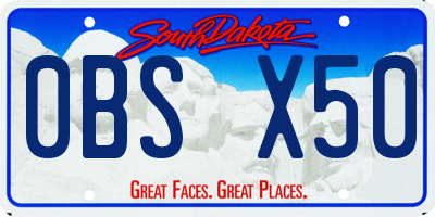SD license plate 0BSX50