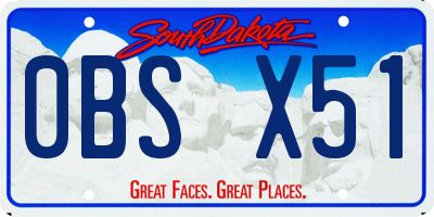 SD license plate 0BSX51
