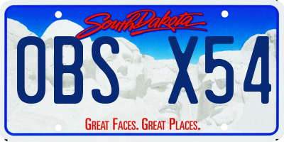 SD license plate 0BSX54