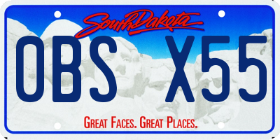 SD license plate 0BSX55
