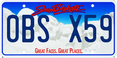 SD license plate 0BSX59