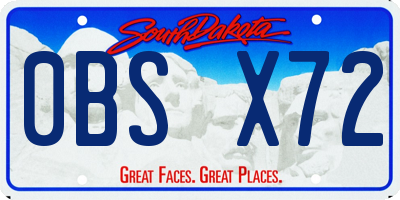 SD license plate 0BSX72