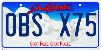 SD license plate 0BSX75
