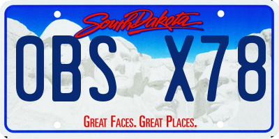 SD license plate 0BSX78