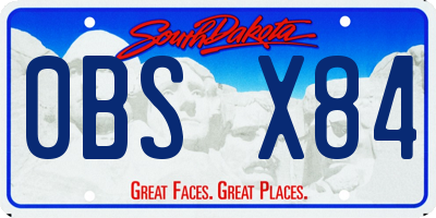 SD license plate 0BSX84
