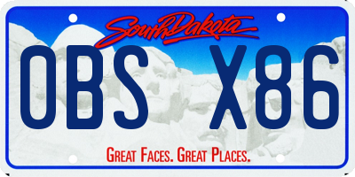 SD license plate 0BSX86