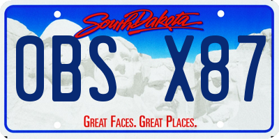 SD license plate 0BSX87