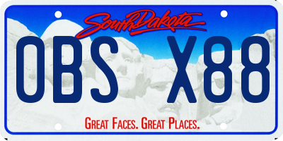 SD license plate 0BSX88