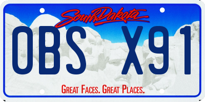 SD license plate 0BSX91