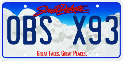 SD license plate 0BSX93