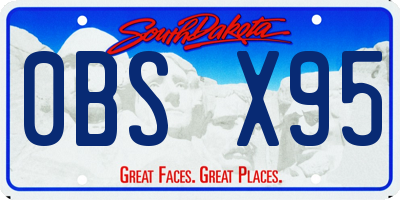 SD license plate 0BSX95