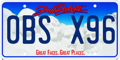SD license plate 0BSX96