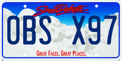 SD license plate 0BSX97