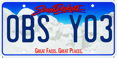 SD license plate 0BSY03