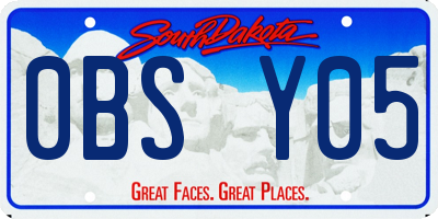 SD license plate 0BSY05