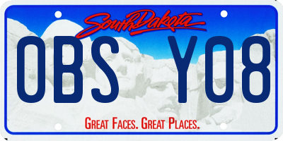 SD license plate 0BSY08