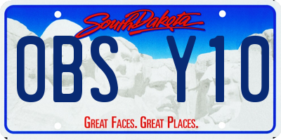 SD license plate 0BSY10
