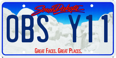 SD license plate 0BSY11