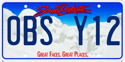 SD license plate 0BSY12