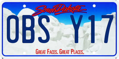 SD license plate 0BSY17