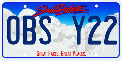 SD license plate 0BSY22
