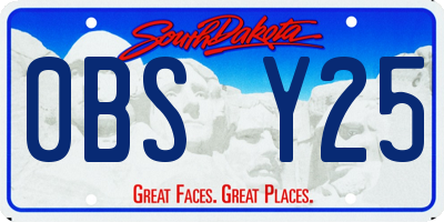 SD license plate 0BSY25