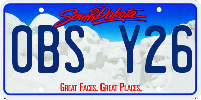 SD license plate 0BSY26
